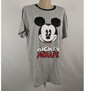 Disney Mickey Mouse Large Graphic Tee Classy Crew Neck Fabulous Short Sleeves‎